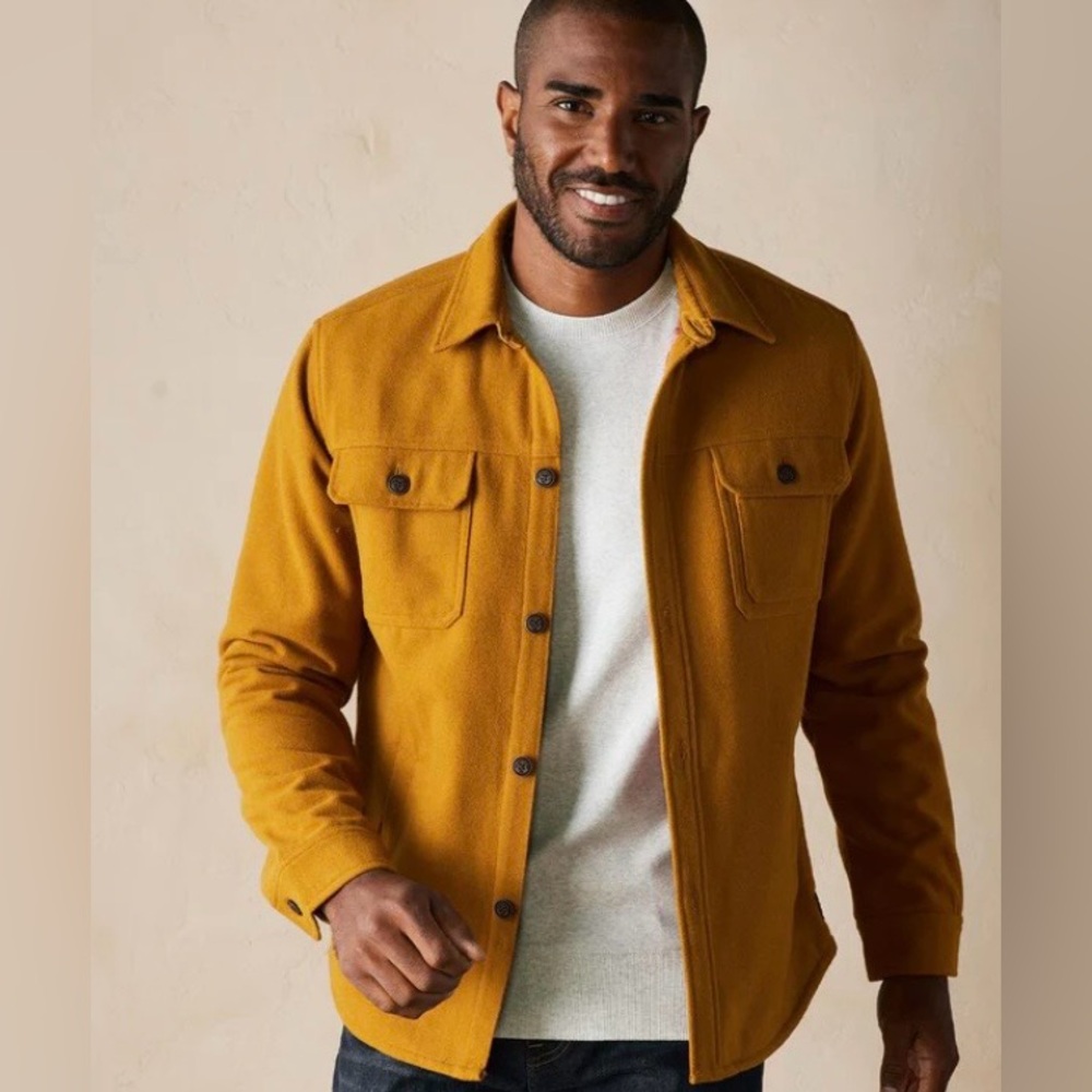 The Normal Brand Men’s Gold Brightside Flannel Lined Workwear Jacket Size SMALL